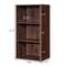 Costway 3 Open Shelf Bookcase Modern Multi-functional Storage Display Cabinet Walnut
